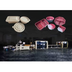 Quality Triple Screw Biodegradable Tableware Machine Plate Cutlery Making 60KW for sale