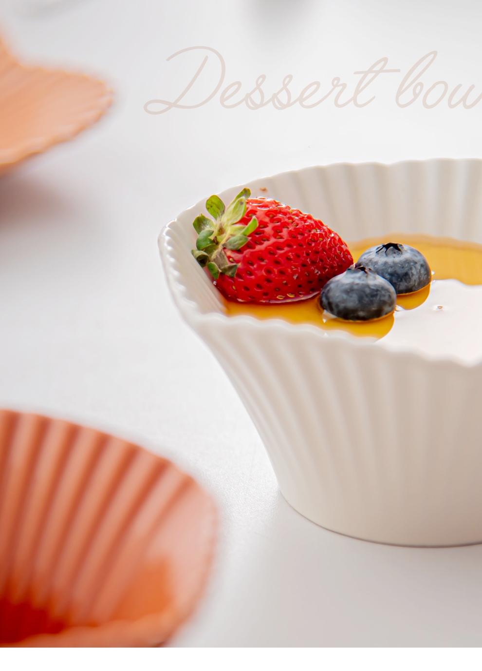 Sustainable Nordic Style Dessert Bowls Set 4.7 Inch Ceramic Porcelain Snack Bowl Cereal