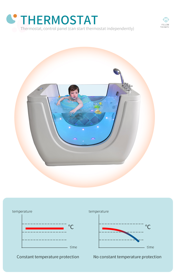 1.1m Baby Whirlpool Spa Bathtub Indoor Home Hydrotherapy Acrylic