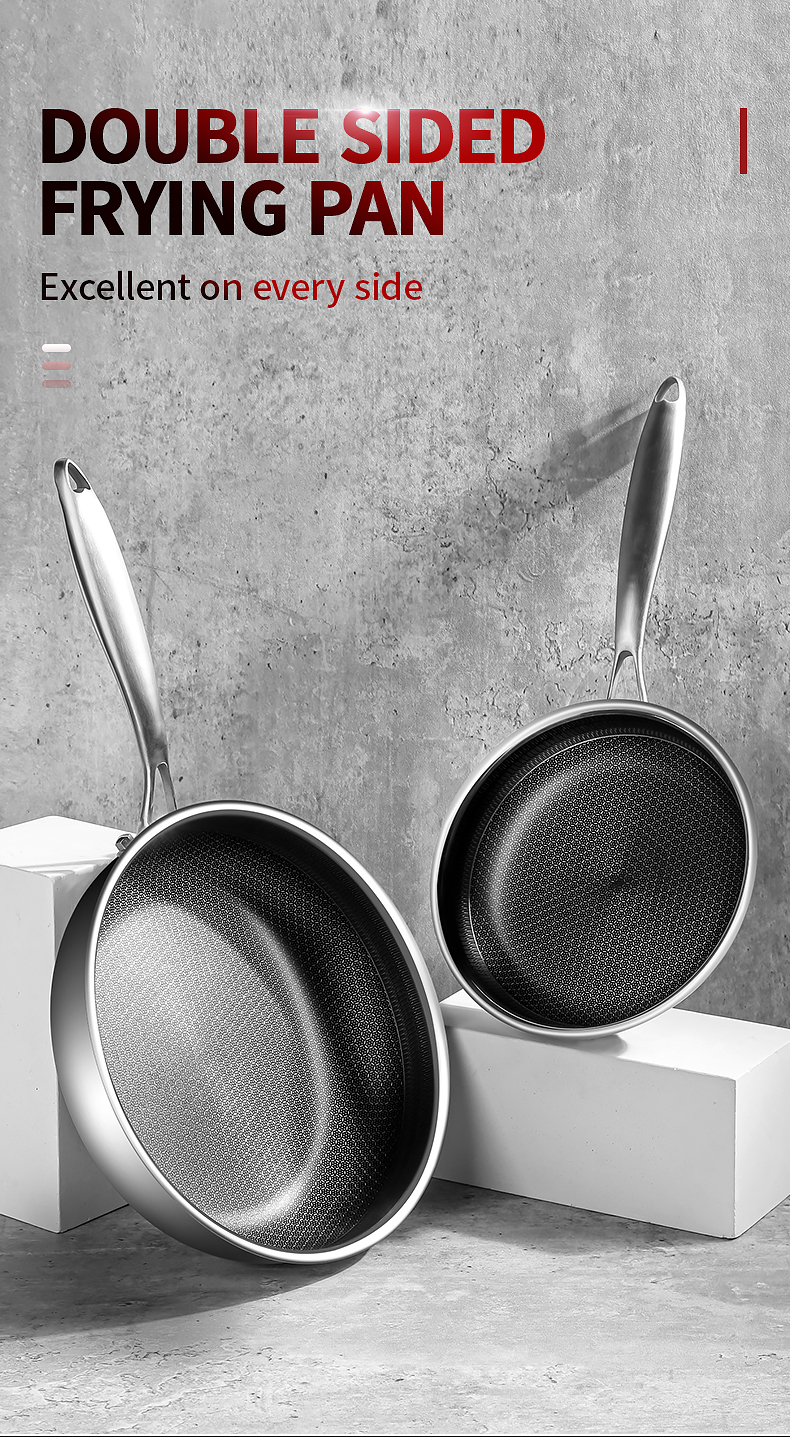 Food Grade 304 Stainless Steel Non Stick Pan Honeycomb Pot Bottom