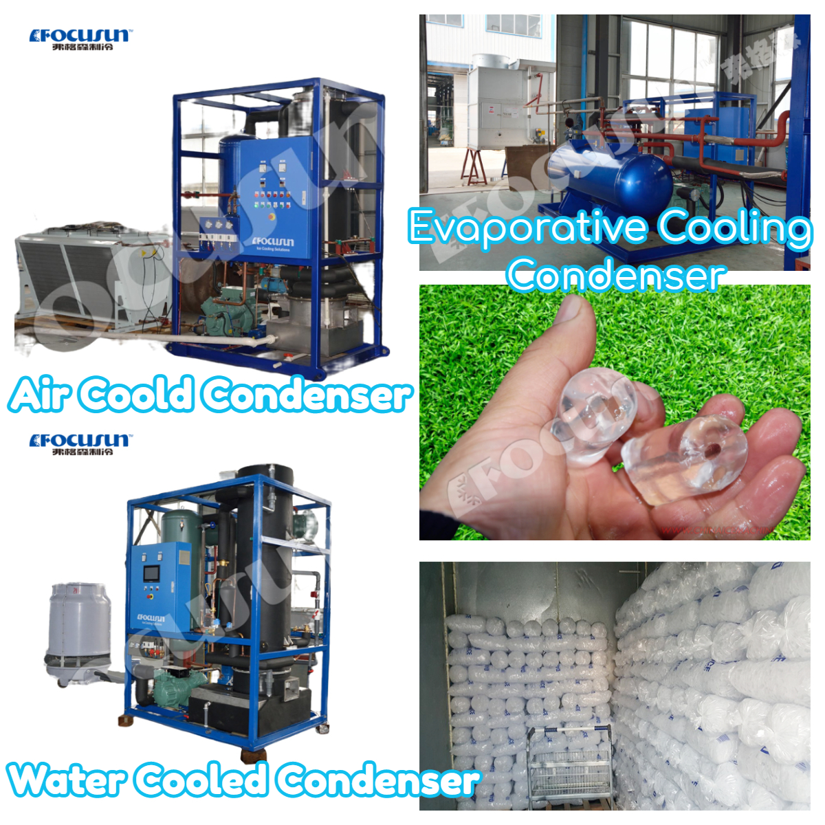 High Capacity 60 000 Kilos PLC Ice Roll Tube Making Machines with R404A Refrigerant