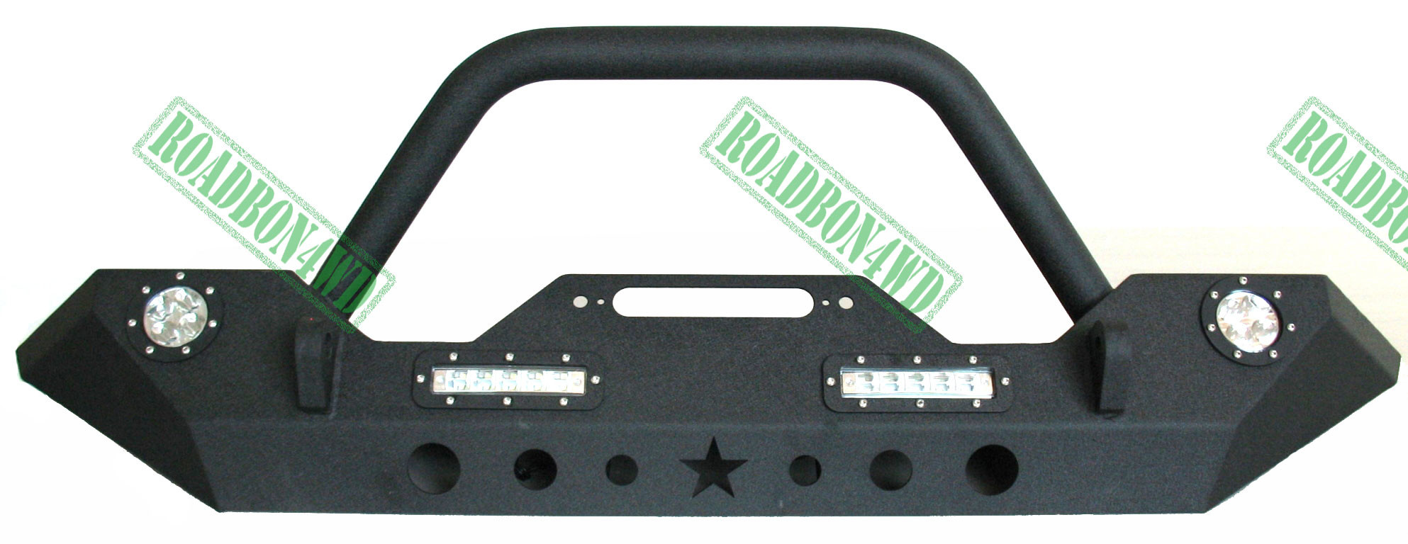 Wholesale LED light front bumper Steel Front Bumper 4x4 Winch recovery Bumper for Jepp JK