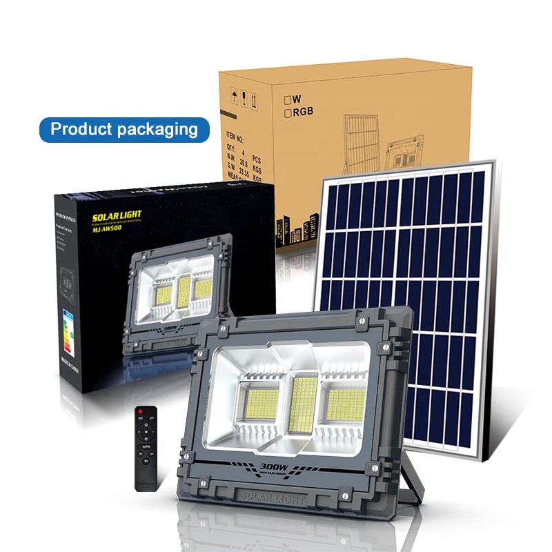 Flashing Remote Control SMD5050 LED Solar Floodlight Environmental Protection