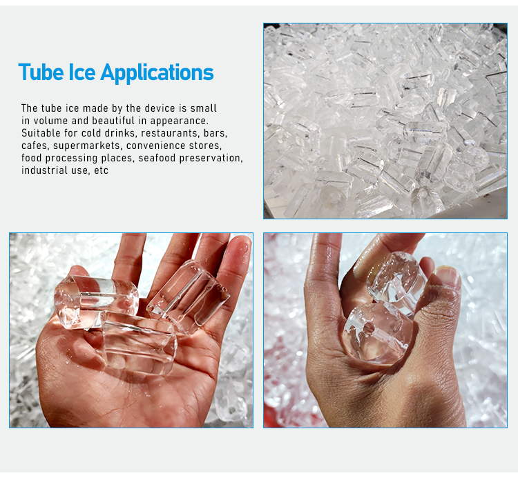 0.5 T/day Tube Ice Machine With Competitive And Automatic Ice Packer For Ice Production And 500KG Ice Storage Capacity