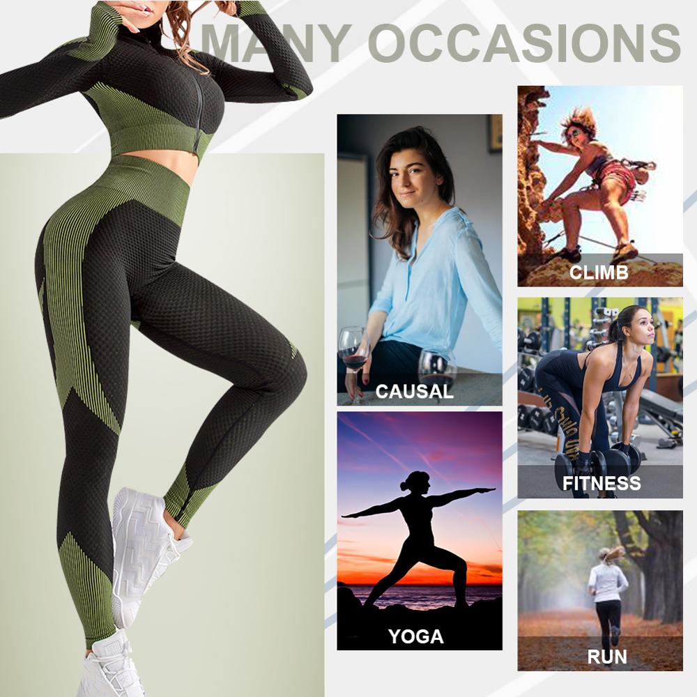 HEXIN Anti-Static Plus Size Sportswear Two Piece Womens Workout Yoga Sets Fitness