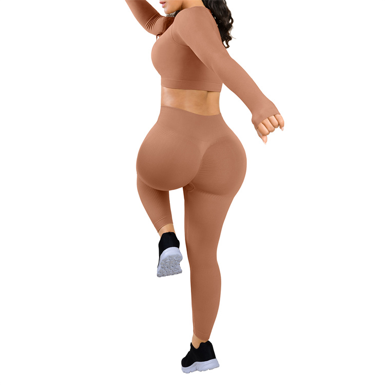 Hexin Women's Gym Fitness Yoga Set Clothing with Seamless High Waist Scrunch Butt Design