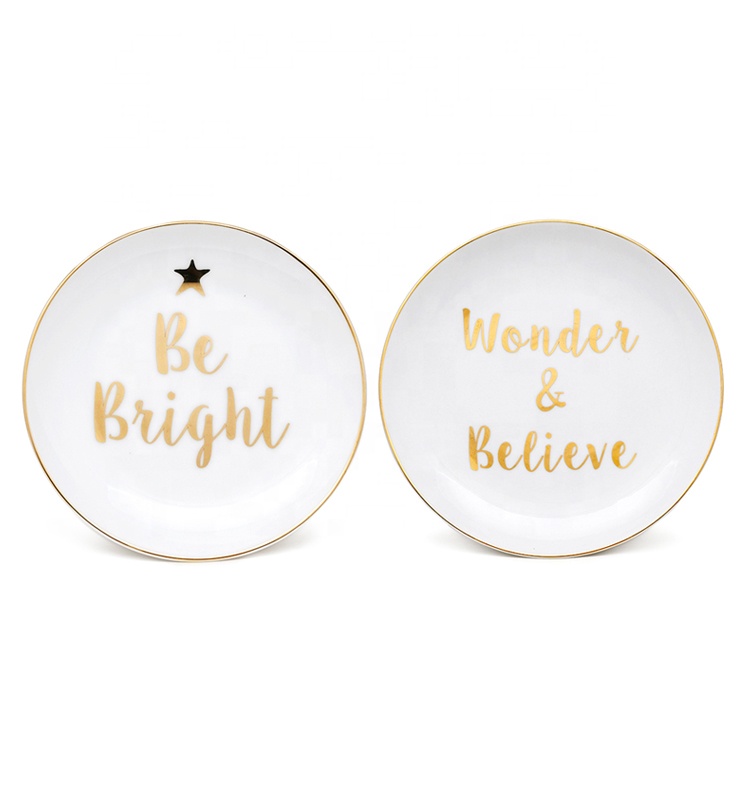 Dessert White Custom Plates Ceramic Plate Printing Designs Ceramic Plate For Christmas