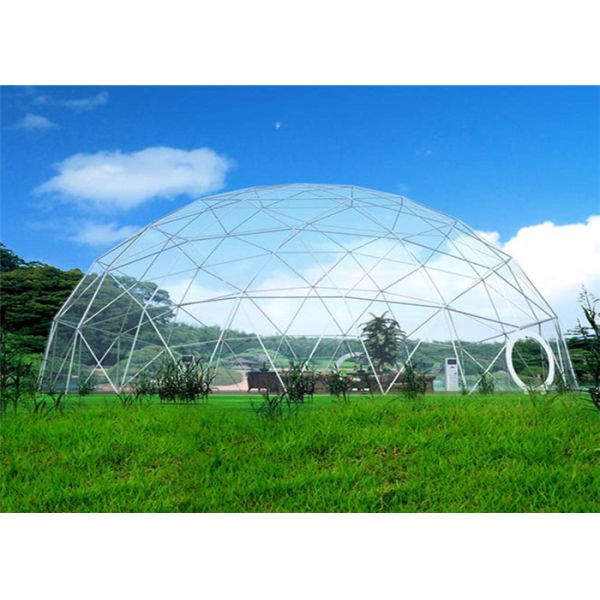 PVC Sidewall Window Geodesic Dome Structure Custom Transparent Dome Tent