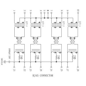 LPJG16305DNL | RT7-10HFAK4A RJ45 Modular Jack , Gigabit Ethernet Connector