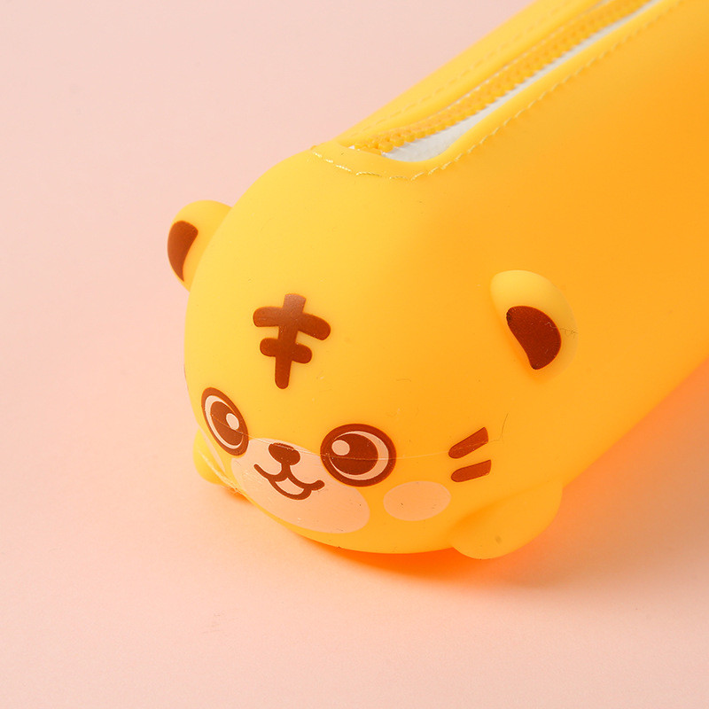 Pig Silicone Cartoon Pencil Box For Boys And Girls Stationery Case Pencil Pouch Makeup Bag School Supplies For Kids