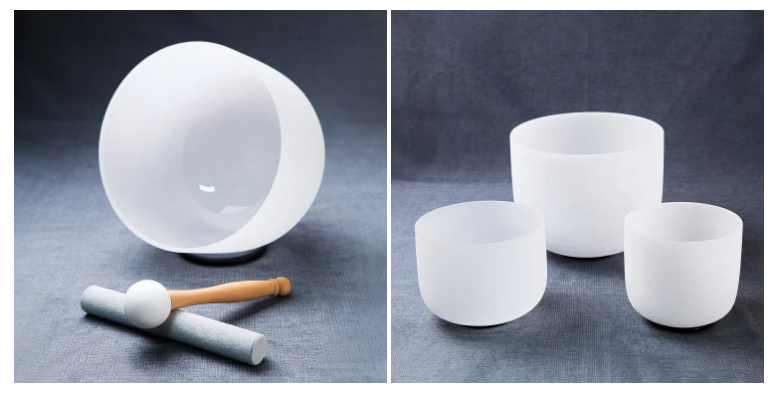 432hz 440hz Frosted Quartz Sound Bowl Colored Crystal Singing Bowl Meditation Yoga Healing Chakra Balance 7pcs Set