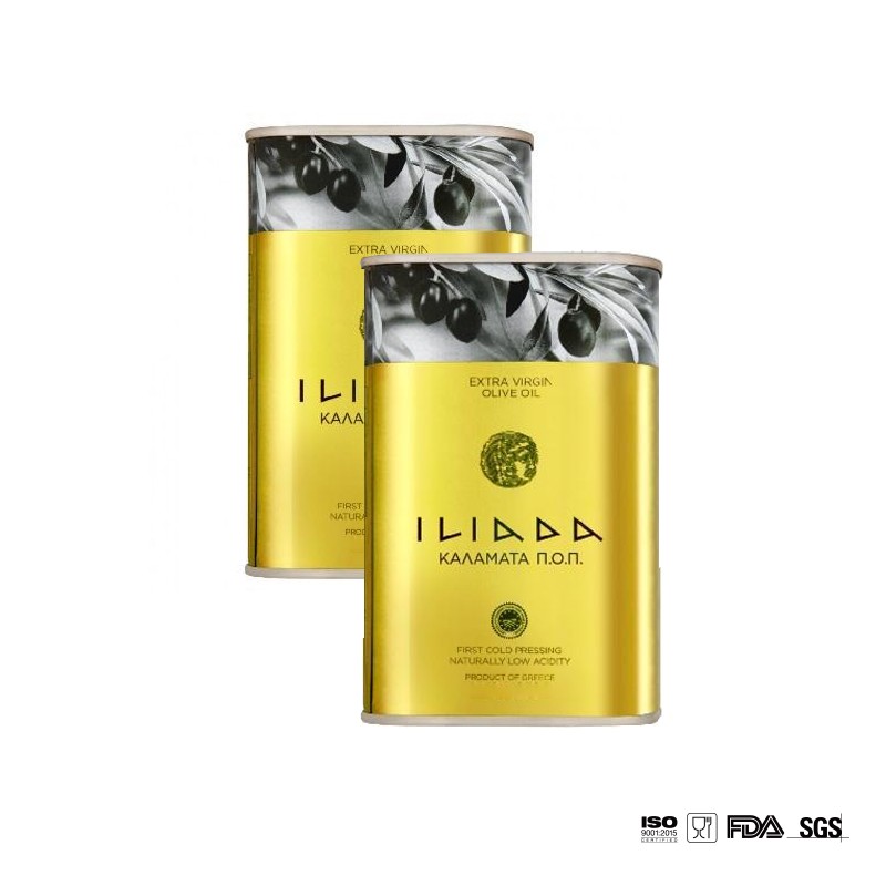 DADI 250ml Food Grade Cooking Oil Carry Tin Container, 500ml Rectangle Tinplate Metal Storage Food Oil Can