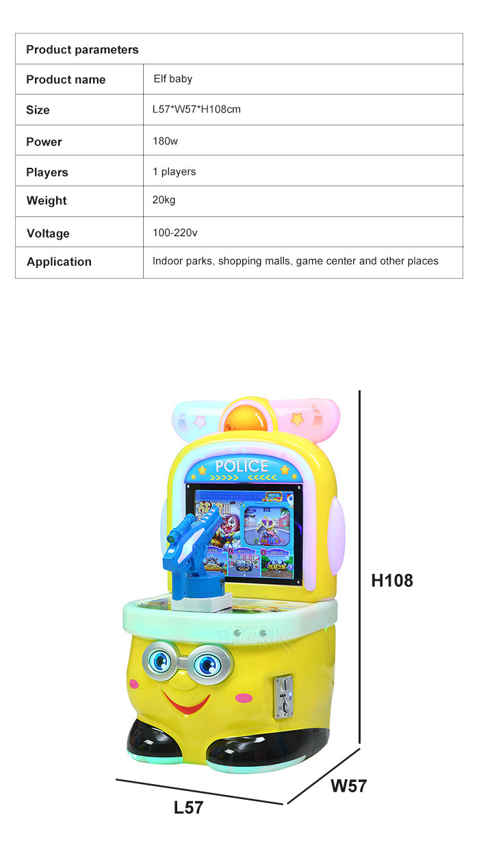 Single Player Kids Mini Video Shooting Game Machine For Entertainment Hall