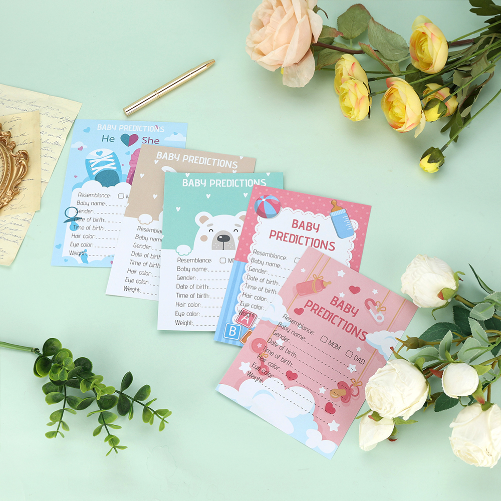 Offset Printing CMYK Predictions And Advice Cards Custom Baby Shower Game for Parents