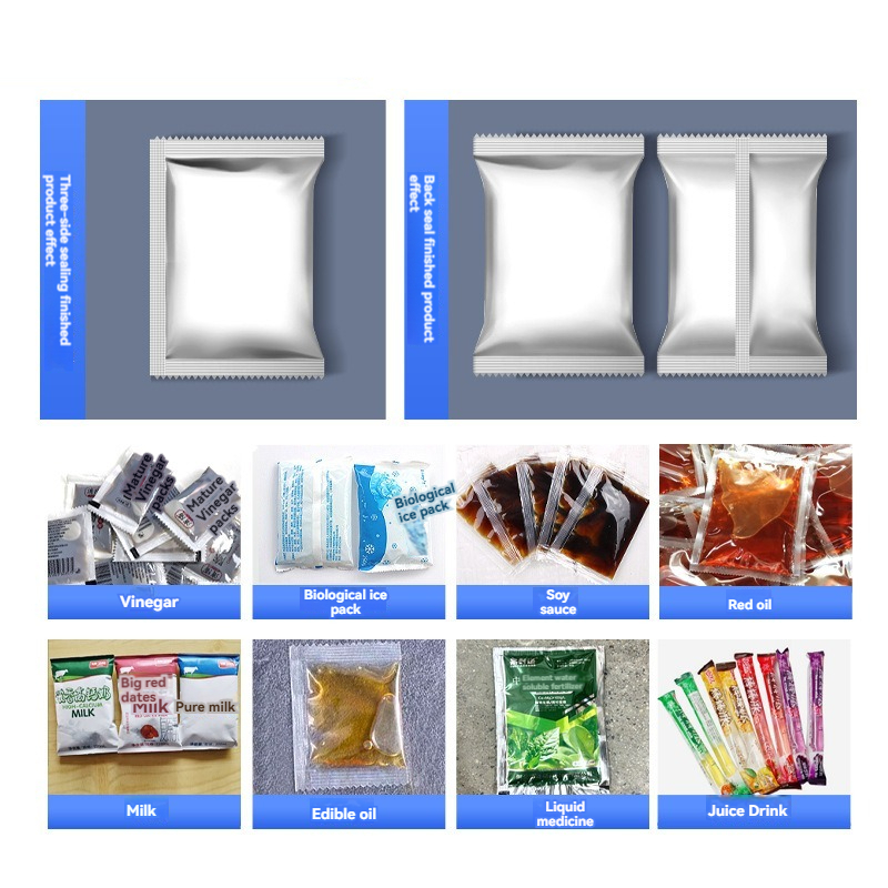 Automatic Liquid Packing Machine Batch Filling Three Side Seal Back Seal
