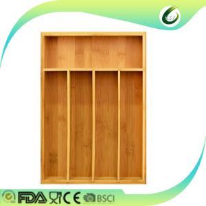 Quality Convenient Popular Wooden Silverware Holder , Stackable Kitchen Drawer Organizer for sale