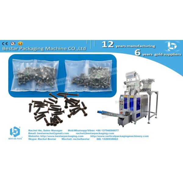 Automatic counting packing machine two vibration hopper for iron screw nails packaging