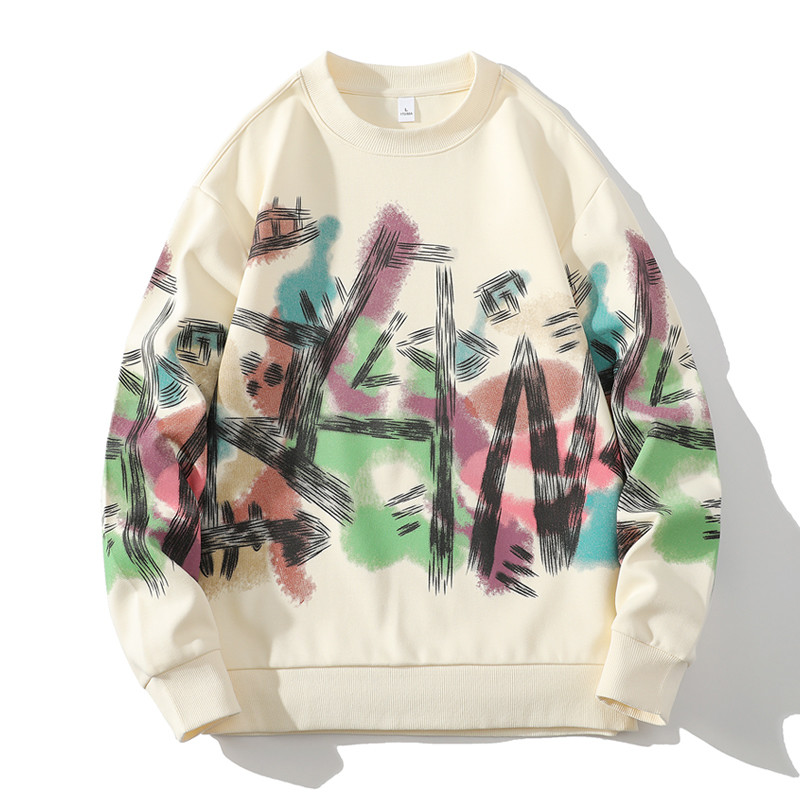 Men Clothes Custom Oversized Sublimation Print Sweater Anti Wrinkle