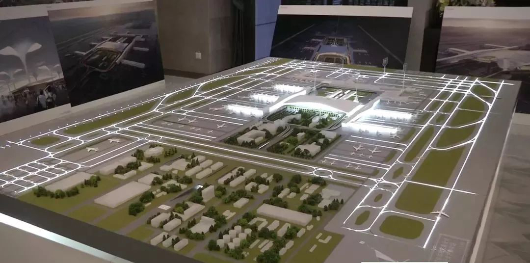 Airport model aerial view