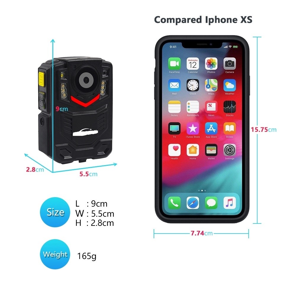 2600mAh 1080P CMOS DVR Police Worn Cameras 16G 32G 64G Memory TFT LCD