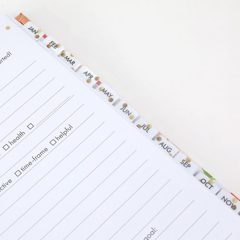 Flora Rose Gold Foil Planners Spiral Daily Planner Weekly Monthly A5 Notebook Budget Agenda Undated