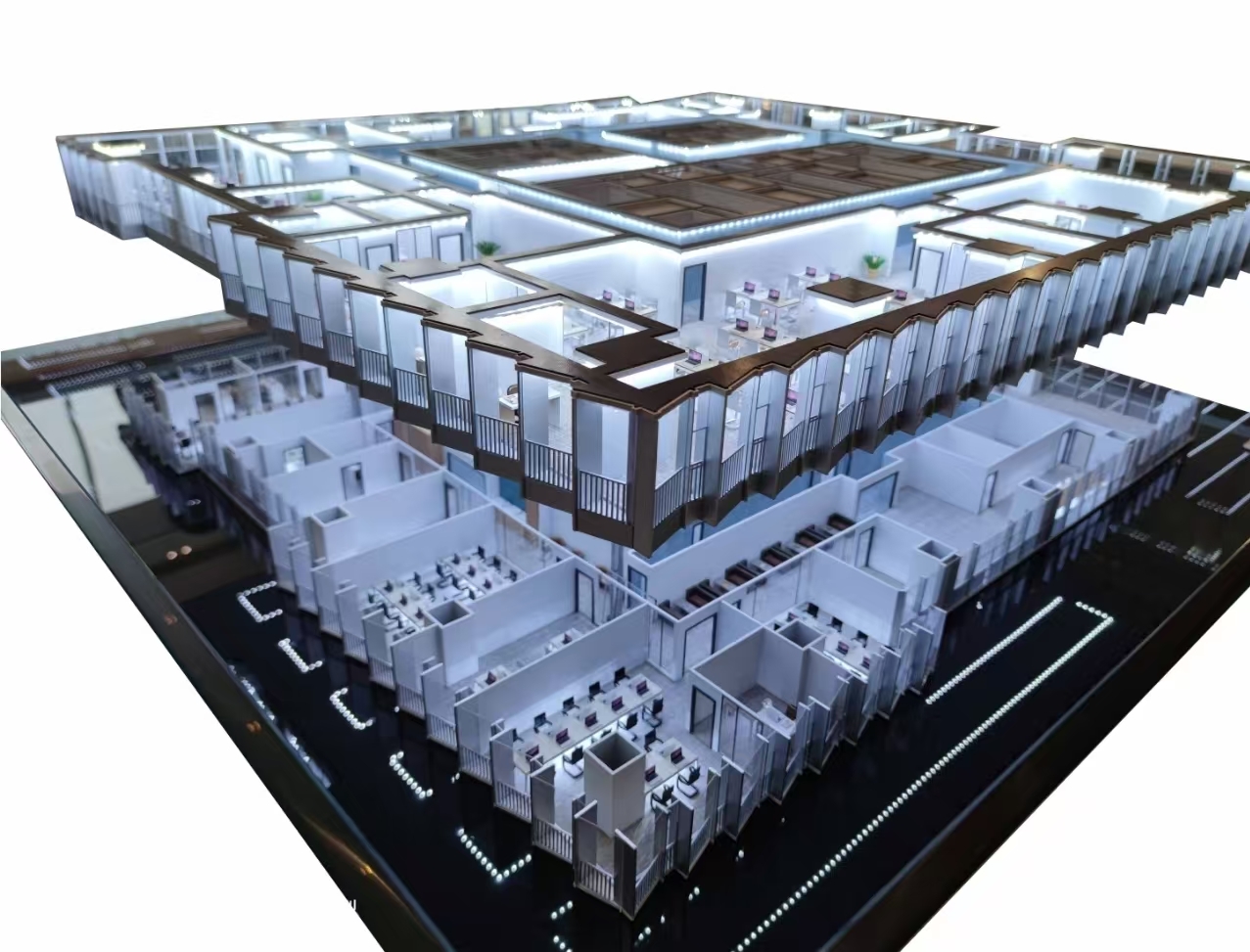 High Precision 1:150 Scale Model Factory Architectural Scale Models With LED Lighting