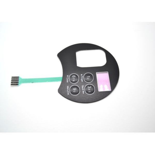 Embossed Tactile Membrane Switch Keypad With Rear Adhesive For Control Panel