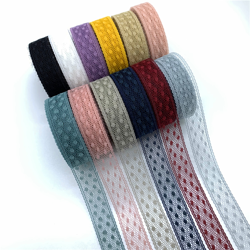Wholesale 4 cm Nylon Material Colorful Trimming Lace Ribbon
