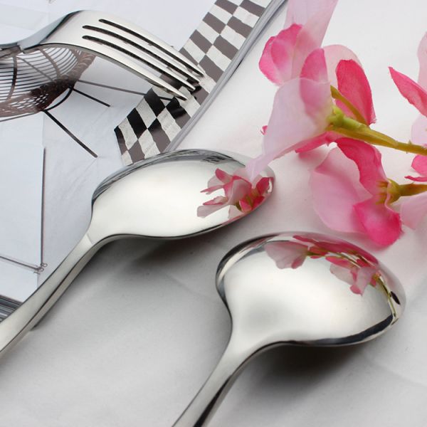 Glossy 25Pcs Stainless Steel Cutlery Flatware Set For Restaurant
