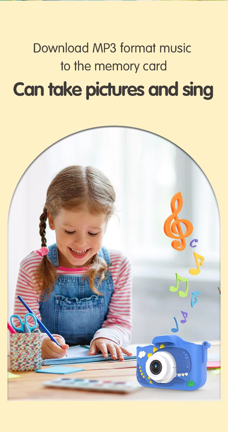 3-12 Years Old Dinosaur Children Camera X13S with Protective Silicone Cover and Pictures on TFT 2.0inch Screen Size
