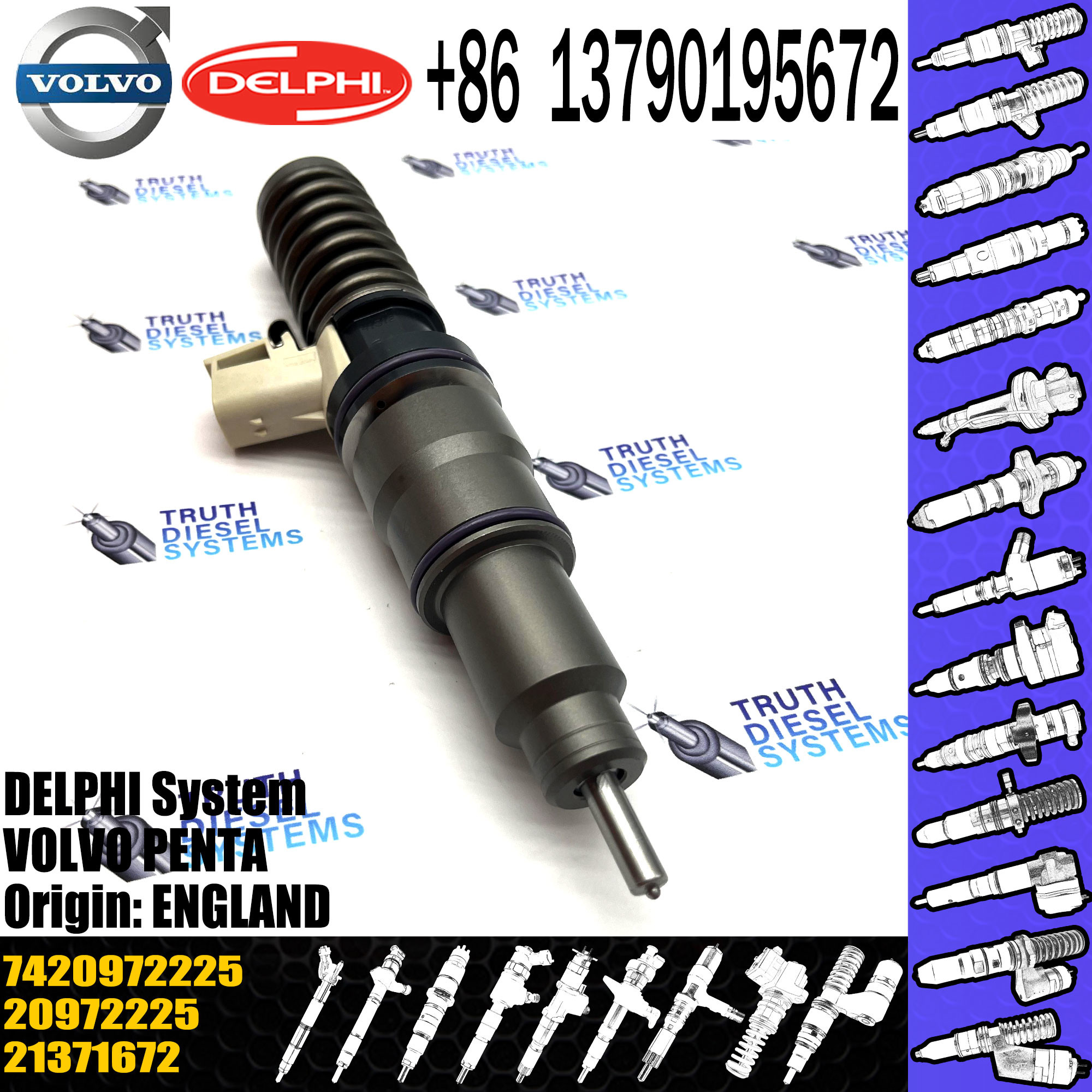 Diesel Engine Fuel Injector 20430583 21582096 For VOL EC360B EC460B Diesel Engine
