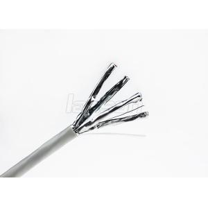 Quality Double Shield Cat 7 Lan Cable 0.57mm Bare Copper 4 Twisted Pair PVC Jacket for sale