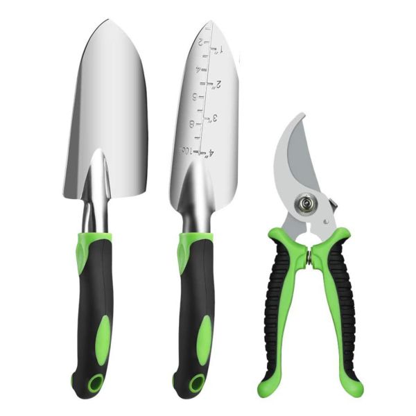 Plastic Handle Garden Tool Kit Stainless Steel Ground Digging Shovel Trowel Pruner Hand Tools