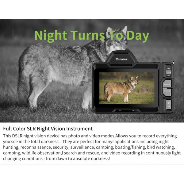 Full Color Image Intensifier Night Vision 4K Black Visibility Ultra HD Digital Display